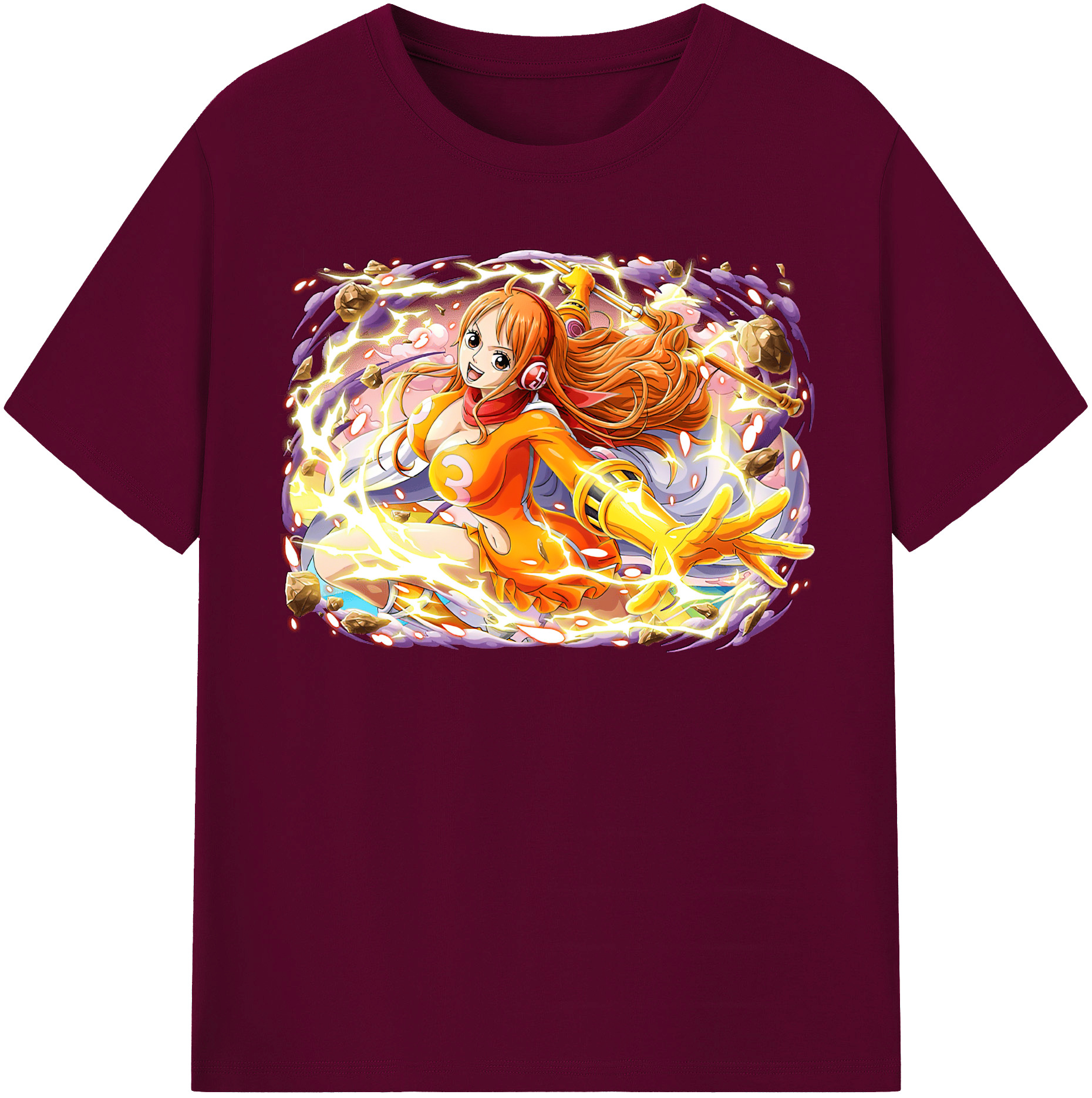 （画像用） ワンピース ナミ ONE PIECE Nami レディースカジュアルプリントTシャツ（綿100％）